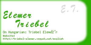 elemer triebel business card